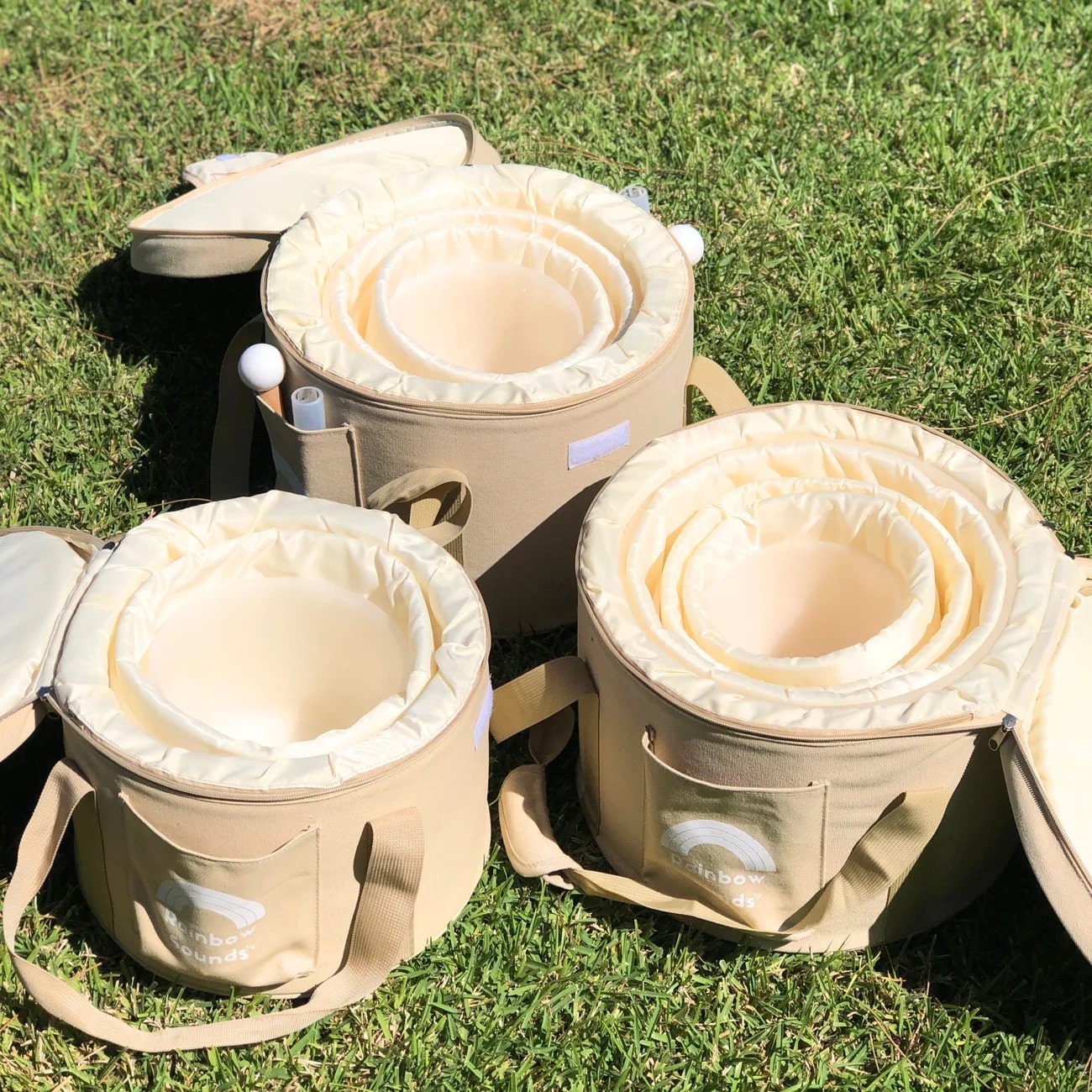 Rainbow bowls singing bowls 9 covers