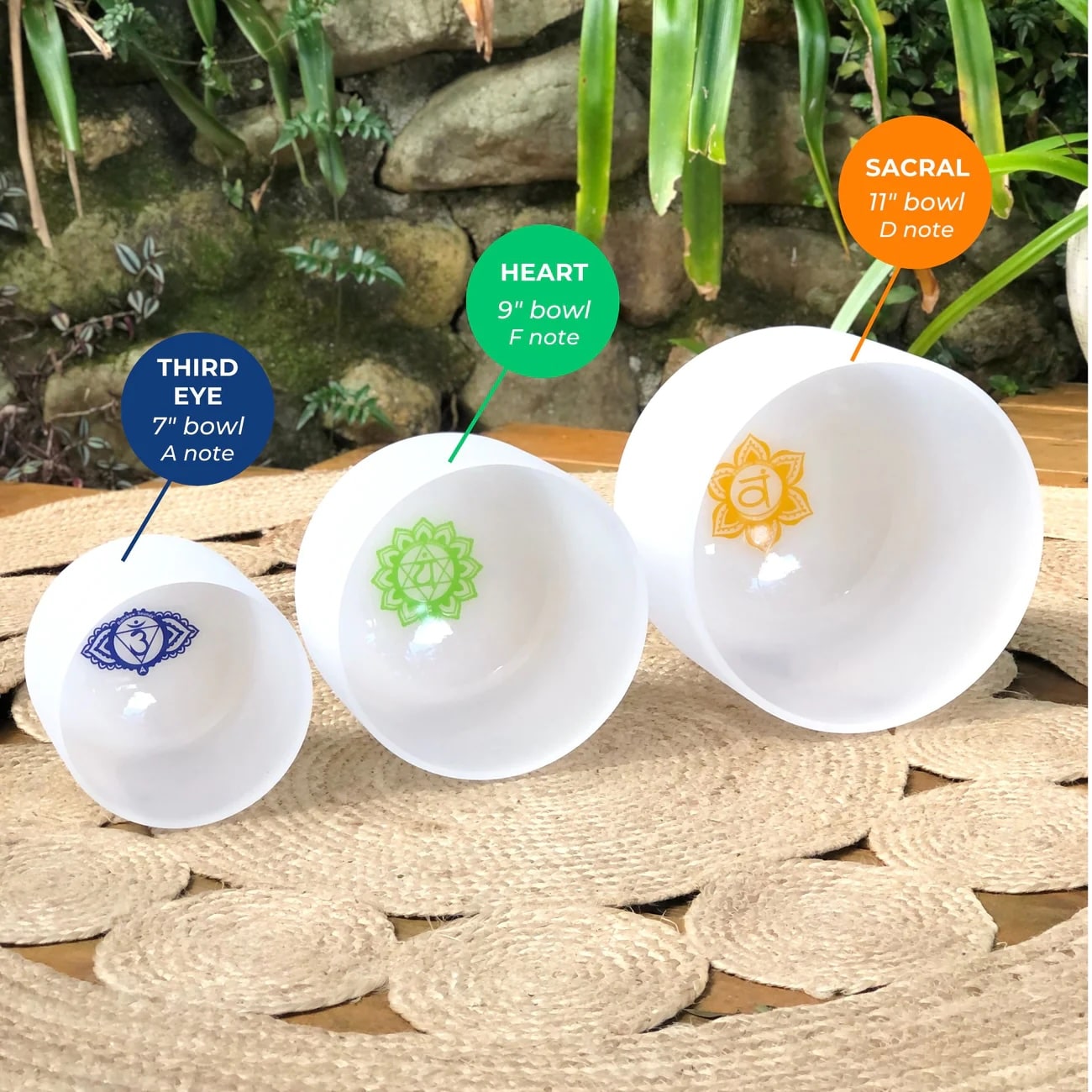 Rainbow bowls singing bowls 3 Side