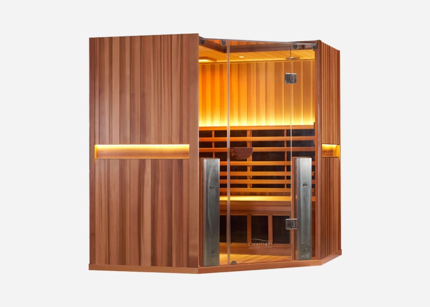 Clearlight® Sanctuary Corner 4 Person Sauna side